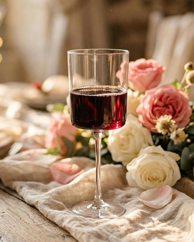 Ciaell 12 Pack Plastic Wine Glasses for Weddings Outdoor Gatherings | 10 oz Clear Stemmed Cups, Heavy Duty Plastic, Wine Champagne Cocktails Beverages for Parties Anniversaries Birthdays