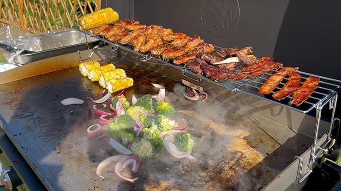 Griddle Warming Rack for Blackstone Griddle, Adjustable Griddle Accessories Cooling Warmer Rack for Black stone Weber and Most Tabletop Flat top 17 22 28 36 Inch Gas Grills