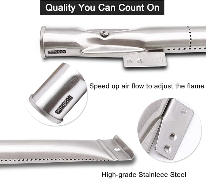 BBQ-Element Stainless Steel Grill Burner Tubes Replacement for Nexgrill 720-0888, 720-0888N, 720-0882S, Gas Grill Pipe Burners for Kenmore, Kitchen Aid, Nexgrill 720-0830H Gas Grill.(5 Pack)