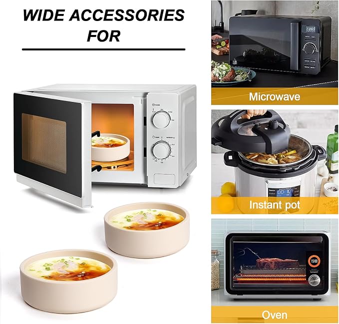 6 Pack Silicone Air Fryer Egg Pan Individual Microwave Egg Cooker Eggwich Egg Bites Molds for Oven Microwave - White