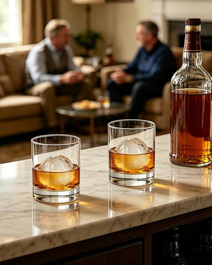 LUXU Whiskey Glasses,11 OZ Short Glass Tumbler,Lowball Glasses Set of 6 | Heavy Base Old Fashioned Rocks Glass for Scotch or Bourbon,Dishwasher Safe Glassware