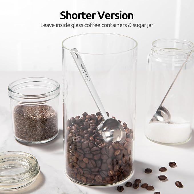 U-Taste Coffee Scoop 2 Tablespoon, 4.3in Long Handle Tbsp Measuring Spoon | 18/8 Stainless Steel Tablespoon Scoop, Long Metal Coffee Spoon Scooper, Coffee Meansure Scoop for Ground Coffee Bean Espresso