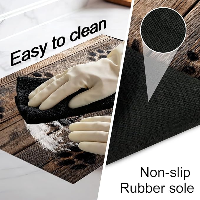Paw Print Stove Top Cover 28x20 Inch Decorative Electric Stove Cover | Heat Resistant Cooktop Protector Mat with Non-Slip Backing, Scratch Protection and Countertop Drying Mat.