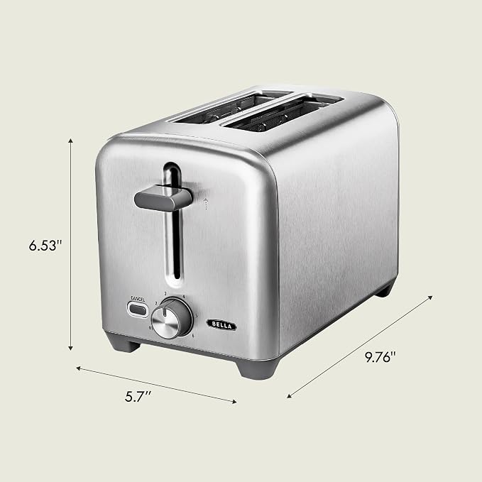 bella 2 Slice Toaster, Extra Wide Slots, Stainless Steel