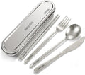 iNKULEER 100% Pure Titanium Travel Cutlery Set | Reusable Utensils with Metal Case | Portable Silverware for Camping, Office, Travel & Outdoor Dining