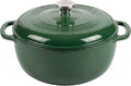 Lodge Essential Enamel Cast Iron Dutch Oven 6 Quarts - Perfect for Bread Baking, Braising, Marinating & Slow Cooking, Features Moisture-Sealing Lid & Dual Handles, Kitchen Essentials, Evergreen