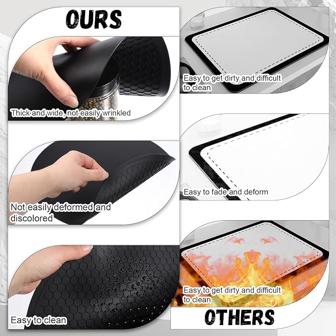 Silicone Microwave Mat, 11.8" x 11.8" Non-Slip Silicone Trivet, Heat Resistant Multifunctional Mat for Kitchen, Non Stick Turntable Mat, Black 1 Pcs