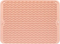 MicoYang Silicone Dish Drying Mat — Quick-Dry Ridges Counter & Sink Pad, Heat-Resistant Trivet to 450°F, Non-Slip & Dishwasher Safe, Roll-Up Storage, 18 Colors & 9 Sizes (Pink, 16"×12")