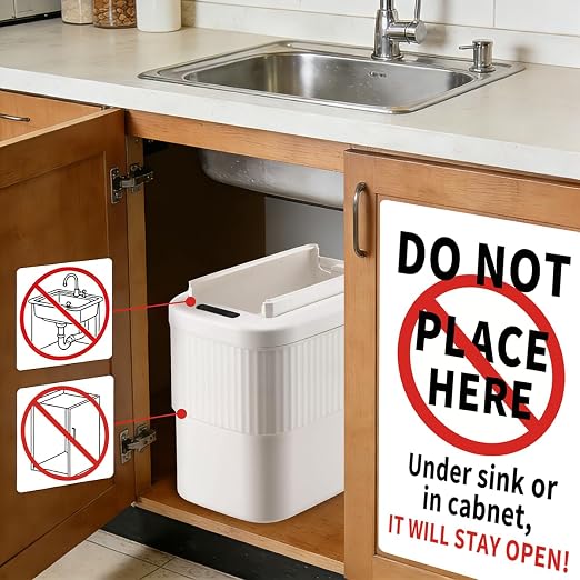Sensor Bathroom Trash Can 2.5 Gallon,Kitchen,Office,RV,White | hanging,butterfly lid, narrow space,ABS Superior Quality,Touchless Automatic Trash Bin,,Motion Sensor Garbage Can