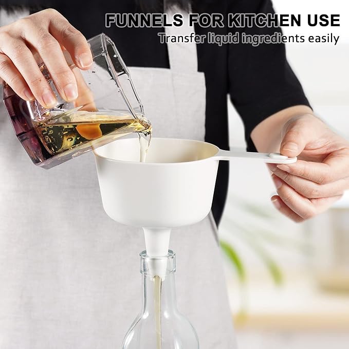 Stackable 10-Piece Measuring Cups and Spoons Set with Lids | BPA-free & dishwasher safe. Kitchen gadgets for cooking & baking. Dust-proof nested utensils for dry or liquid food