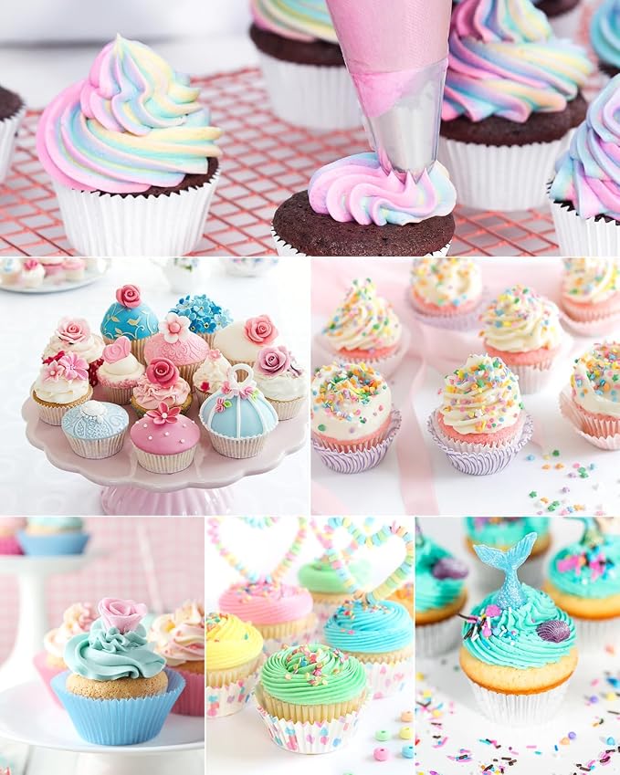 24 Inch Extra Large Piping Bags Disposable, 100 Pieces Icing Bags, Tipless Piping Bags, Thickened Pastry Bags, Non-Slip & Anti-Burst, Frosting Piping Bags for Cakes Cookies Decoration