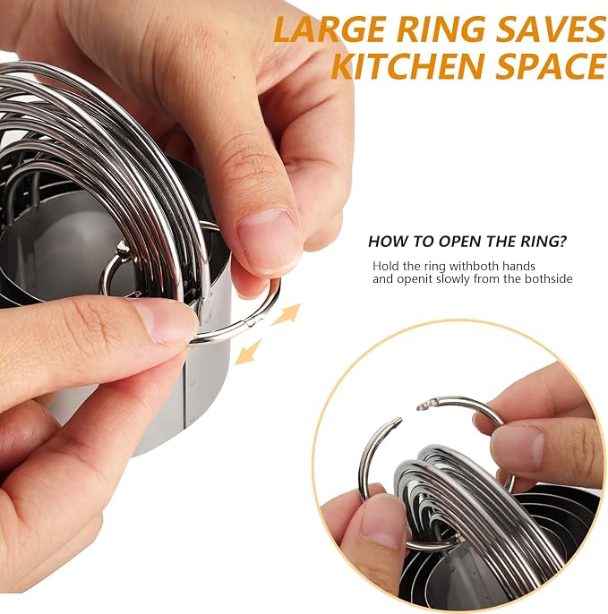 6 Pcs Large Cookie Cutters, Round Biscuit Cutter Set with Handle | (2-3.9 Inch) Dishwasher-Safe, Comfortable Grip, Professional Baking Dough Cutter Tools for Thick Dough, Biscuits & Fondant