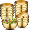 Nuogo 20 Pcs Gold Bowls 4.7 Inch Stainless Steel Mixing Bowls Decorative Esthetician Bowl for Facial Metal Serving Bowl for Holiday Birthday Party Wedding Baking Prepping Salad Fruit Soup