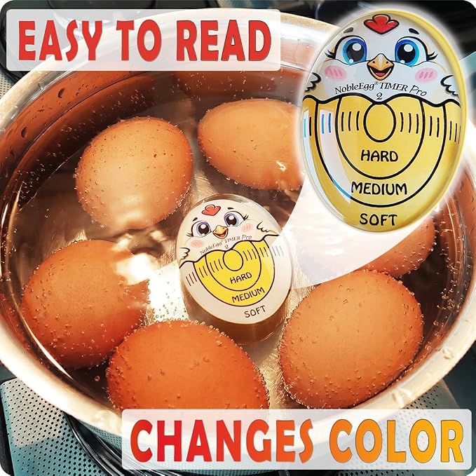 Nobleegg Egg Timer Pro2 Boiler Hard Medium Soft Boiled Eggs Changes Color Yellow Certified