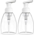 Foaming Soap Dispenser Pump Bottles, BPA Free Empty Refillable Plastic Container for Liquid Soap - Kitchen, Bathroom, Commercial - 8oz (250ml) Pack of 2 Clear