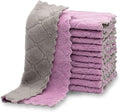 kimteny 12 Pack Dish Cloths for Washing Dishes | Super Absorbent Microfiber Kitchen Dish Rags, Fast Drying Coral Velvet Dish Cloths for Kitchen Counter and Dishes,Purple-Grey