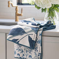 RECYCO Waffle Kitchen Towel Set of 2 - Quick Dry Microfiber Sustainable Dish Towels - Ultra Absorbent Reusable Cleaning Tea Towels - Lightweight Hand Towels,16”x 28”, Stormy Blue