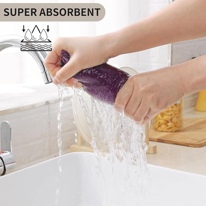 Kitinjoy 100% Cotton Waffle 8-Pack Kitchen Towels, 13" x 28", Violet | Super Soft, Ultra-Absorbent, Fast Drying, lightweight, Quick Drying Kitchen Hand Towels
