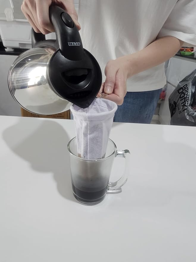 Tea/Coffee Filter, Size 3.0 inches, Reusable, Traditional Thai style, Cloth Tea Filter Sock, Pour Over, Dripper Filter, Coffee Strainer