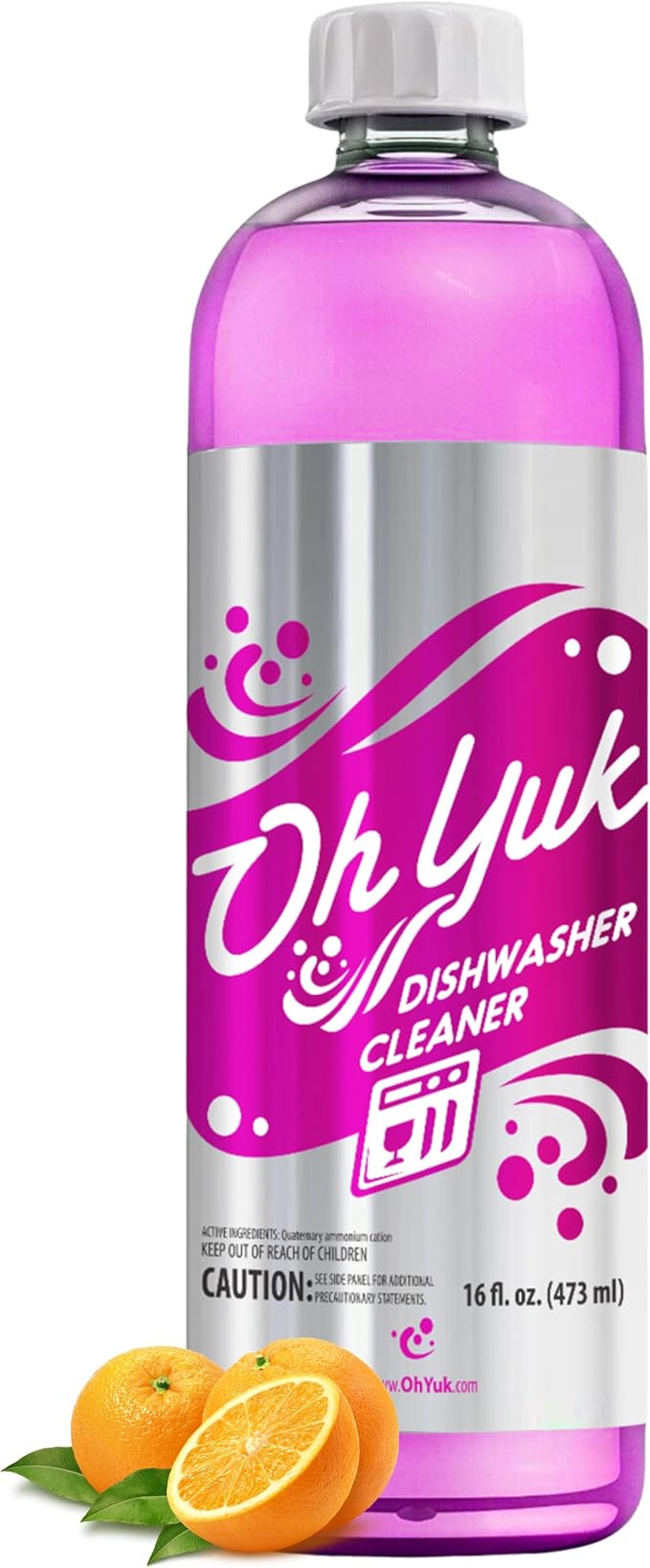 Oh Yuk Dishwasher Cleaner, Descaler, And Deodorizer – Removes Grease, Odors, And Buildup – Natural Orange Scent – Septic Safe Formula For A Fresh Dishwasher – Deep Cleans All Machine Models – 16 Fl oz