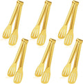 JCREN Serving Tongs 6 Pack Stainless Steel Buffet Tongs Kitchen Tongs, Small Tongs Gold Tongs Serving Utensils for Party Catering, Gold,7 Inch