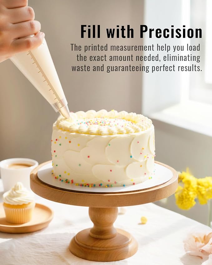 Bake Choice 16 Inch Large Piping Bags, 100 Thickened Disposable Pastry Bags | Anti Burst Icing Bags for Cream Frosting, Non-slip Frosting Bags, Cake & Cookie Decorating Supplies