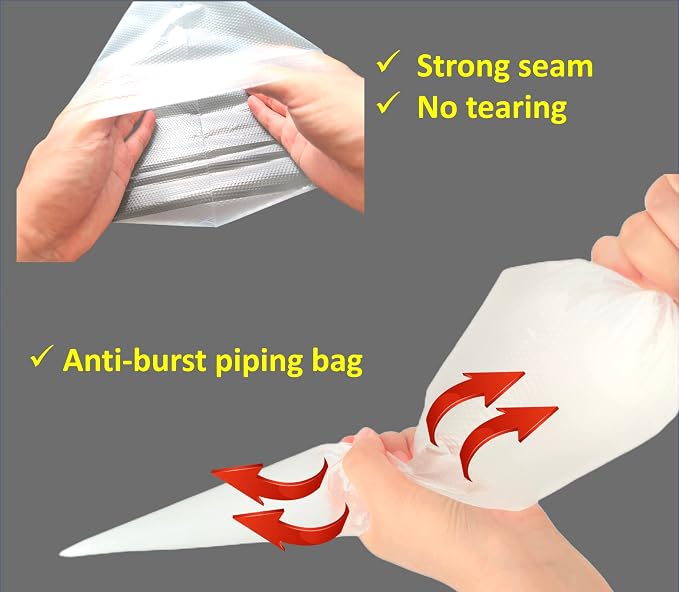 XXL 26 Inch Extra Large Piping Bags,100 Pack Disposable Pastry Bags,Thick Anti-Burst Icing Piping Pastry Bags For Frosting Decorating Cake Cupcake Cookie (26 Inch-100 Pack)