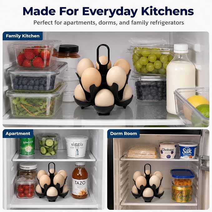 Asltw Egg Holder Rack, Dolphin Egg Poacher for 5 Eggs & 10 Egg Storage | Food-grade PP egg holder designed for cooking, refrigerator storage, and convenient breakfast serving in compact kitchens