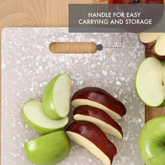 Dexas Original Jelli Cutting Board with Handle, 11 by 14.5 inches, White Granite Pattern