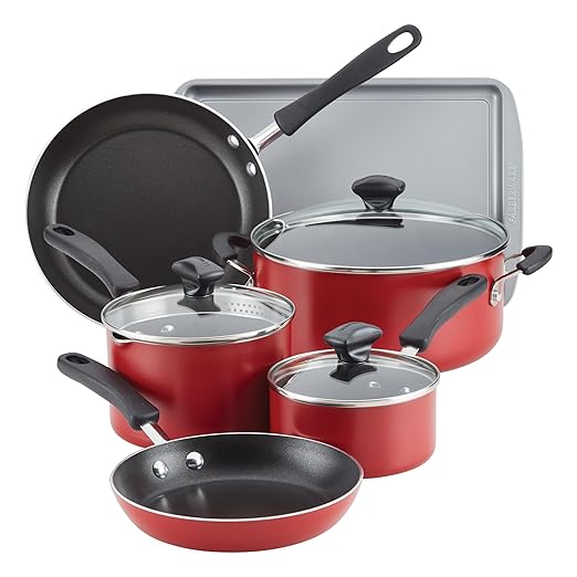 Farberware Cookstart Aluminum Nonstick Cookware Set, 15-Piece