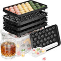 Optish Ice Cube Tray with Lid and Bin, 3 Pack Ice Trays for Freezer, 99 Pcs Round Ice Cube Mold, Ices Maker Bucket with Scoop for Cocktail, Coffee, Rv Accessories, Easy to Release (0.8 inch, Black)
