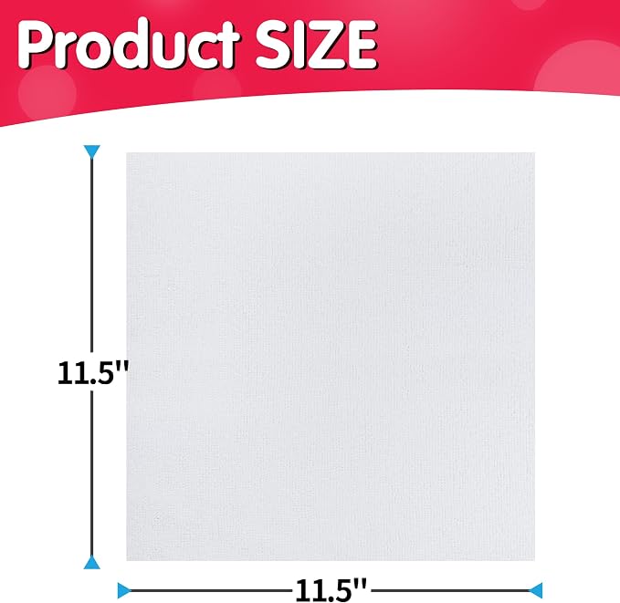 White Microfiber Cleaning Cloth, Pack of 100, 11.5"X11.5" Cleaning Rags for Housekeeping and Kitchen, Reusable Shop Towels, Microfiber Towels for Cars, Lint Free, Scratch-Free