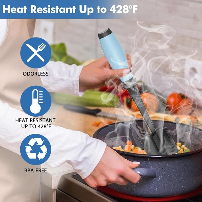 Upgrade Meat Chopper, Heat Resistant Meat Masher for Hamburger Meat, Ground Beef Smasher, Nylon Hamburger Chopper Utensil, Ground Non Stick Mix Chopper, Mix and Chop, Potato Masher Tool（Aqua） | Premium Heat Resistant Meat Masher, Nylon Potato Mashers B...