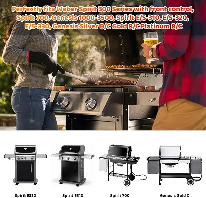 Uniflasy 99250 Grease Tray with 7515 Catch Pan for Weber Spirit 300 | Fits Spirit E310/E320/SP320 (2007-2012) and Genesis Silver/Gold B/C, Genesis 1000/2000/3000; includes 10 aluminum foil liners