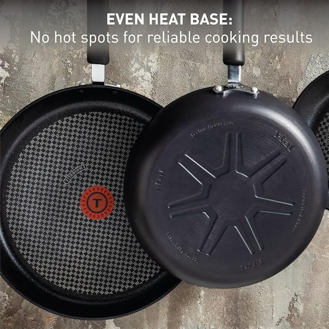 T-Fal Ultimate Hard Anodized Non Stick Jumbo Cooker With Lid & Helper Handle 5 Quart, Oven Broiler Safe 400F, Lid Safe 350F, Cookware, Deep Frying Pan, Skillet, Pots and Pans, Dishwasher Safe, Onyx
