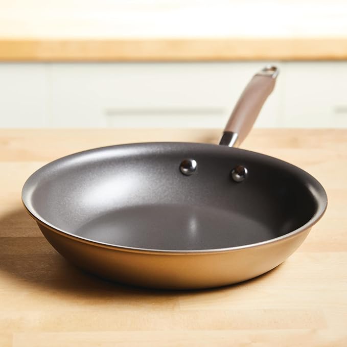 Anolon Advanced Home Hard-Anodized Nonstick Skillets (10.25-Inch, Bronze) | Premium Non Stick Frying Pan, Oven Safe to 400°F, Durable Everyday Cooking, in Bronze