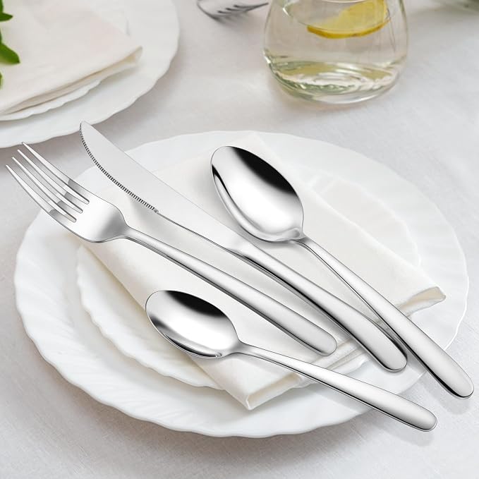 HaWare Heavy Duty Silverware Set, 20-Piece Stainless Steel Flatware for 4