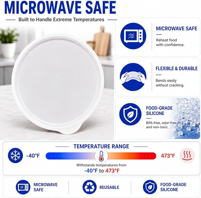 Airtight Silicone Lid with Easy Grip Handle for Instant Pot 6 Qt | Leakproof & Spill Proof Inner Pot Cover for Food Storage, BPA Free, Dishwasher Safe