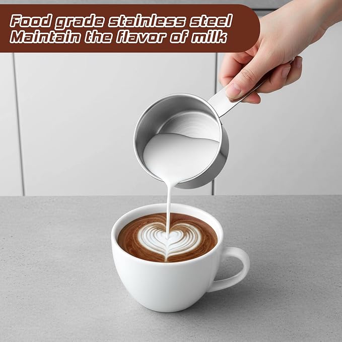 1/2 Cup Stainless Steel Measuring Cup, 2 Pcs (125 ml, 125 cc, 4 oz) Dog Food Scoop 1/2 Cup Scoop Half Metal Measuring Scoops for Feeding Pet, Wet and Dry Ingredients, Kitchen Cooking, Dishwasher Safe