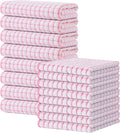 Kitinjoy Cotton 16 Pack Kitchen Towels and Dishcloths Sets, Pink | 16 x 25 Inch & 12 X 12 Inch Dish Towels Bulk, Super Soft and Absorbent hand towels for kitchen Drying