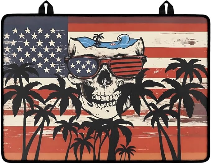 Skull Palm Tree Fireproof Stove Top Covers for Electric Stove, Waterproof & Heat Resistant Mat for Glass Top, Induction Cooktop Protector Home Kitchen Decor