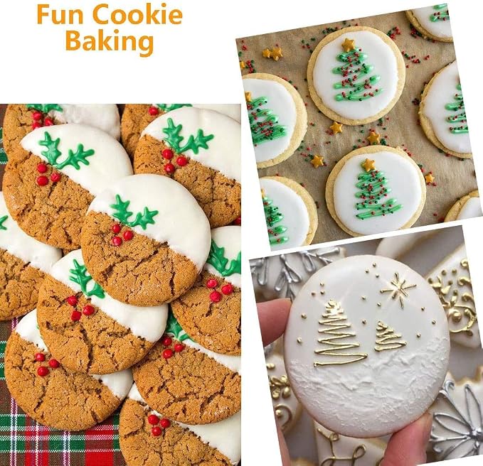5Pcs Cookie Cutters - Stainless Steel Biscuit Cutters/Dumpling Cutters/Cake Pastry Cutters/Cake Cookie Scone Cutters Molds stamps for Cooking Baking (Round Edge, 5Pcs)