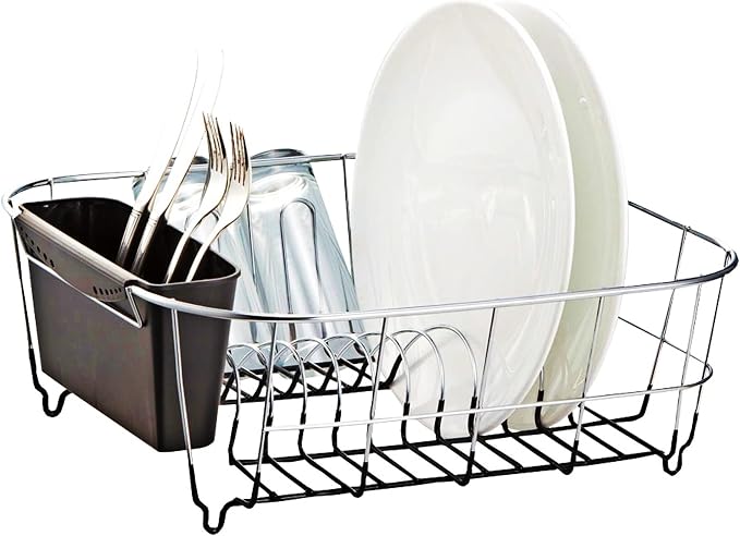 Neat-O Deluxe Chrome-Plated Steel Small Dish Drainers (Black)