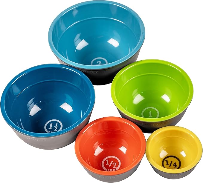 Prepara Two-Tone Melamine Pinch Bowl, Set of 5, Multicolored