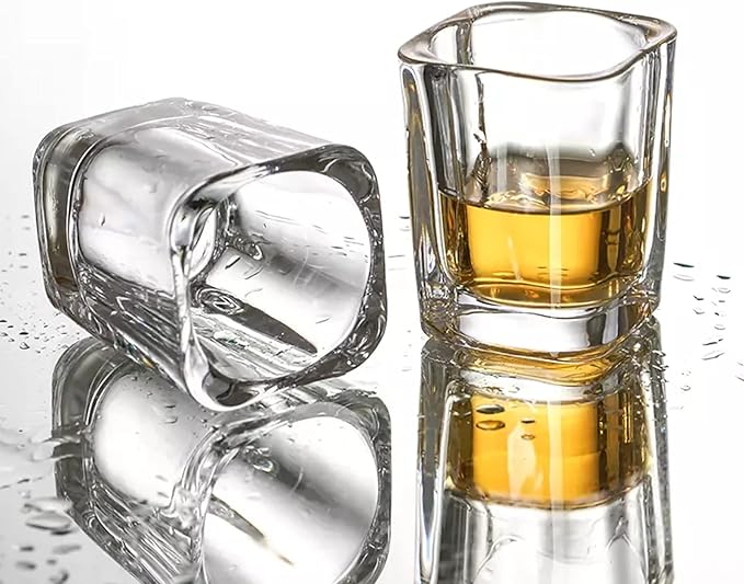 30 Pack Heavy Base Shot Glasses Bulk, 2.2 oz Square Shot Glass Set, Clear Espresso Shot Glass, Small Whiskey Shot Glasses for Vodka, Whiskey, Tequila, Espressos, Spirits & Liquors