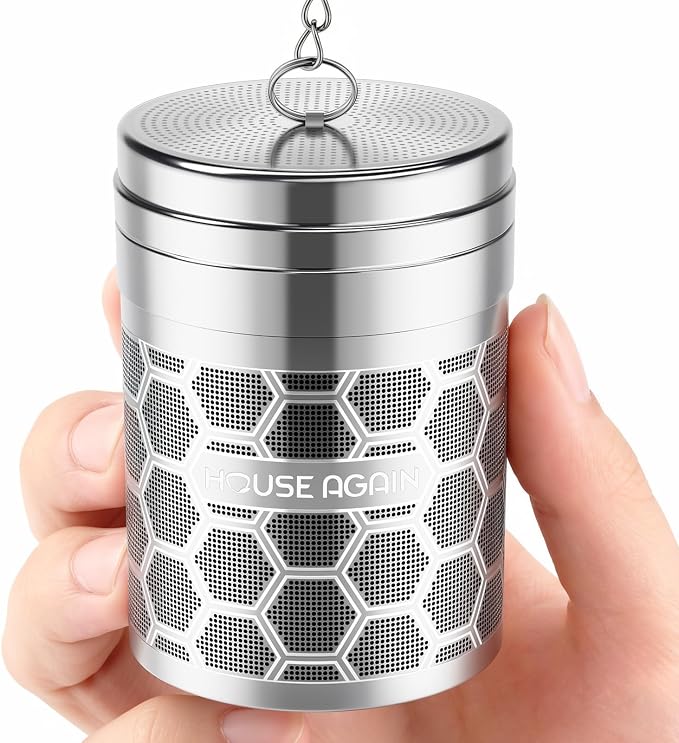 House Again Large Tea Infusers, Extra Fine Mesh Tea Strainers for Loose Tea, Slim Threaded Lid & 304 Stainless Steel, Filter Bags Diffusers, Loose Leaf Tea Steeper for Brew Tea Spices & Seasonings