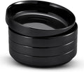 KooK Pasta Bowl, Bowl Plate, Low Bowl, Plate Bowls, Ceramic Large Shallow Bowls, Microwave and Dishwasher Safe, Great for Soups and Salads, Glossy Porcelain, 47 oz, Set of 4, Black