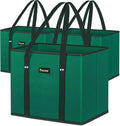 BALEINE 3PK Reusable Grocery Bags, Heavy Duty Shopping Tote Bag | 12'' Long Handles, Reinforced Bottom Keeps Upright, Fold Flat Storage, Water-Resistant Shopping Bag, Multiple Color Options