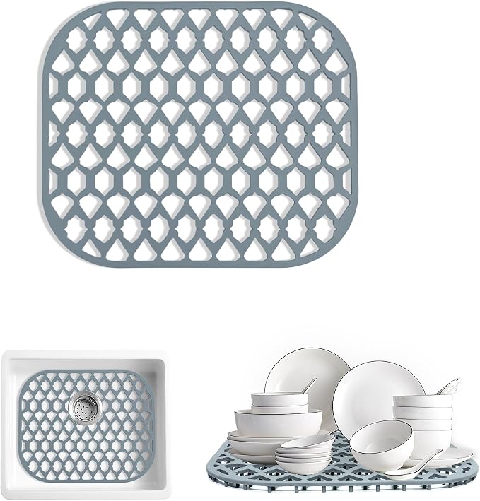 Silicone Kitchen Sink Protectors Mats - 12" 13" 14" 16" 18" 19" 21" 22" 24" 25" 26" 28" 30", Heat Resistant, Machine-wash (14”x12”)