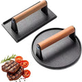 Kitchen Tools 5.7"Cast Iron Smashed Burger Press, 8“ bacon Grill Press Crispy Smash Burgers Burger Tool for Grill and Griddle BBQs and Tailgates Gifts for Men and BBQ Enthusiasts